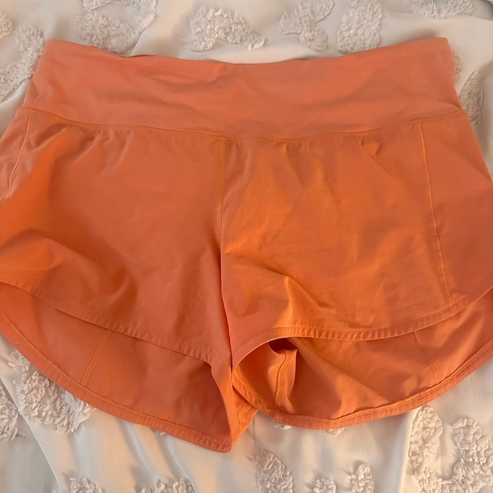 orange size 10 lululemon shorts
